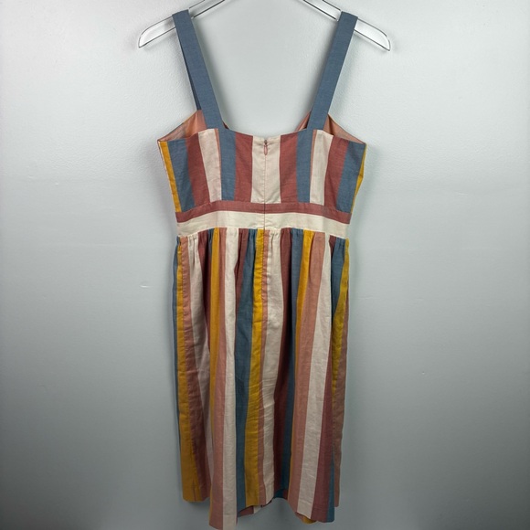 Madewell Tie-Front Cut-Out Sherbet Stripe Dress - Picture 6 of 11
